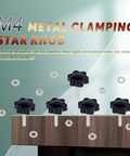 60Pcs M4 X 20 Hex Shaped Star Clamping Knobs Kit With 304 Stainless Steel Hex Nuts And Flat Washers shown in assembly