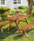 Picnic Table Covers With Bench Covers Wooden Pattern Camping Tablecloth 6 Foot For 6 Person Fitted Picnic Table Cover With Elastic Windproof Waterproof Fabric For Outdoor Patio And Backyard Hangouts