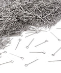 Stainless Steel Eye Pins For Jewelry Making, 1000 Pcs 21 Gauge Open Eye Pins 3/4 Inch 20mm, Durable 304 Stainless Steel Bulk Pack For Earrings, Pendants, And Bead Projects, scattered silver pins