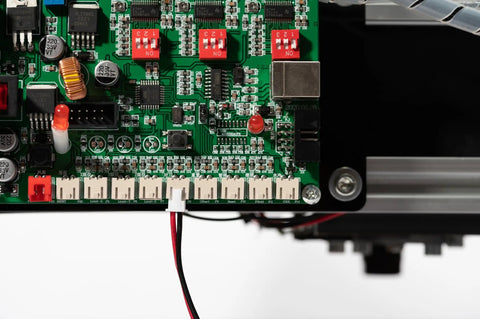 Close-up of electronic circuit board for CNC Z Probe Touch Plate 2-Pin Aluminum 30x30x15mm for engraving and milling machines.