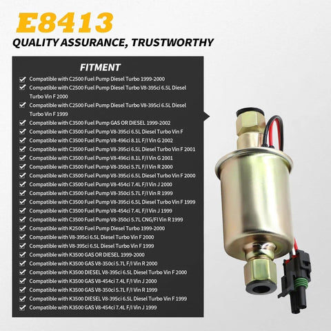 Heavy Duty 6.5L Diesel Fuel Lift Pump Replacement for 1992 to 2002 GM C2500 C3500 K2500 K3500 G2500 G3500 Trucks and Vans