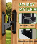 Heavy duty gate hinges 2-pack, black steel wall-mount for wooden fences and driveway gates