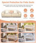 Image showing Extra Thick 4Mil Clear Furniture Cover For Sofa Sectional Loveseat And Outdoor Furniture Dust Proof Waterproof Moving Storage Bags 84 Inch H 43 Inch W 84 Inch D Large Size protecting patio seats in various weather conditions.