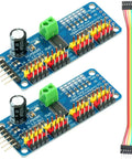 2 Pack PCA9685 16 Channel 12 Bit PWM Servo Controller Module with I2C Interface for Raspberry Pi and Arduino DIY Robotics Projects