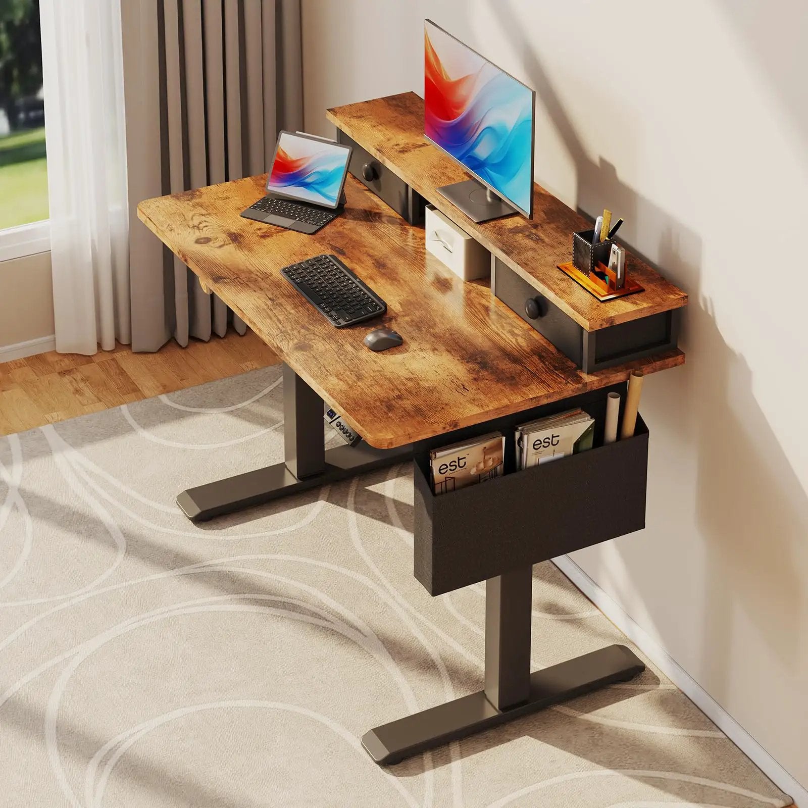 Sit Stand Desk With 40 Inch Work Surface & More ✓