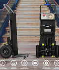 Heavy Duty Electric Stair Climbing Hand Truck 1200W Power With 880Lb Capacity Folding Cart side view on stairs.