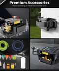 Beefed Up Electric Pressure Washer 100 Bar 2.3 GPM With PM Inverter 3HP Motor, 7 Nozzle Accessories and Mountable Design
