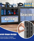 Heavy Duty Garage Shelving System 63 Inch Tall Adjustable Steel Standing Shelves with tools and storage items