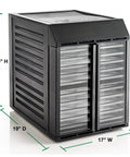 Super Durable 10 Tray Electric Food Dehydrator Featuring Smart Digital Interface And Quick Dual Drying Zones, 12.5" H, 19" D, 17" W.