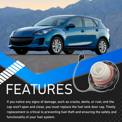 Fuel Tank Cap Replacement For 2009 2015 Mazda 3 CX7 CX9 Black Filler Cover Lid Easy Install No Fuss Replaces GS3L42250B