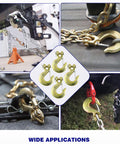 Beefy Heavy Duty Forged G70 Clevis Slip Hooks With Safety Latch for Trailer and Truck Transport, 1/4" 12600 Lb Capacity