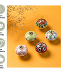 Multicolor Ceramic Cabinet Knobs Set Of 25 Hand Painted Antique Floral Round Pulls For Cupboard Dresser Drawer And Furniture Hardware