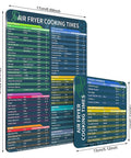 Air Fryer Cooking Times Magnet Set With 100 Plus Foods, Easy Read Cheat Sheet Magnets showing two sizes
