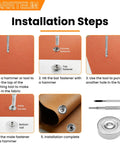 Installation steps for 120 Piece Leather Snap Fasteners Kit With 3 Setter Tools 15mm Stainless Steel Snaps for Leather