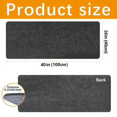 Massive Felt Desk Mat 40x16 Inches Non Slip Full Desk Mouse Pad For Computer Keyboard Setup Office And Gaming Desk Protector Premium Felt Desk Pad 100x40cm For Smooth Mouse Tracking And Desk Surface Protection