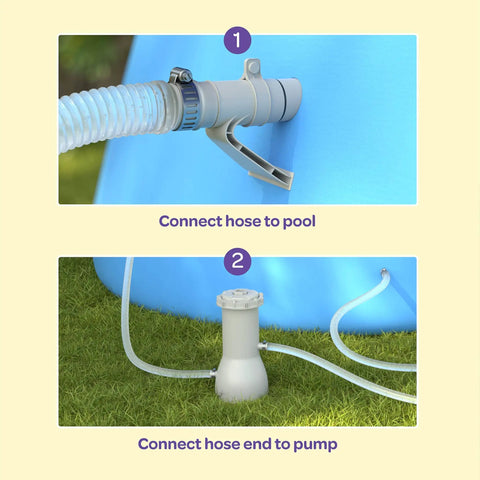 Installation of Above Ground Pool Hose Set 1.25 Inch Diameter, 59 Inch Long, 2-Pack Replacement Pump Hose for Pool Filter