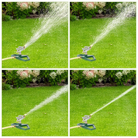 Heavy Duty Metal Pulsating Sprinkler For Yard, 360 Degree Rotating Automatic Water Sprinkler For Lawn With Metal Base