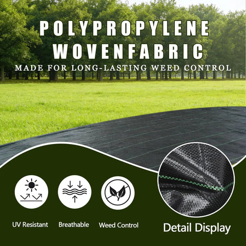 Heavy Duty Weed Blocker Landscape Fabric 3ft By 50ft Polypropylene Geotextile Ground Cover for weed control display