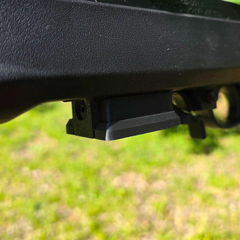 Base Plate Grip For Ruger 10 22 Rotary Magazine 10 Rd Bottom Floor Plate Upgrade For Rimfire Competition installed on rifle.