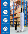 Manual Pallet Stretch Film Dispenser With Built In Cutter And Film Holder Handy Easy Assembly Adjustable For Multiple Roll Sizes Durable Shrink Wrap Tool For Fast Secure Pallet Wrapping in warehouse with clear film roll