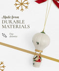Hot Air Balloon Christmas Ornament For A Cozy Festive Vibe Durable Holiday Decor with Santa design, made of fine dolomite