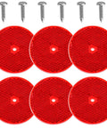 12 Pack Red Round Safety Reflectors 3 Inch With Stainless Steel Screws For Mailboxes Driveways Tunnels Posts Cars Trailers High Visibility