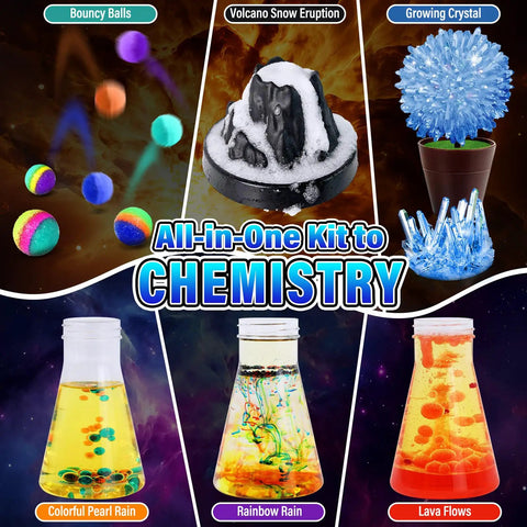 250 Plus Science Experiments Kit For Kids With Erupting Volcano Planet Bouncy Ball And Chemistry Scientist Set For Boys And Girls Gifts Ideas Birthday Christmas
