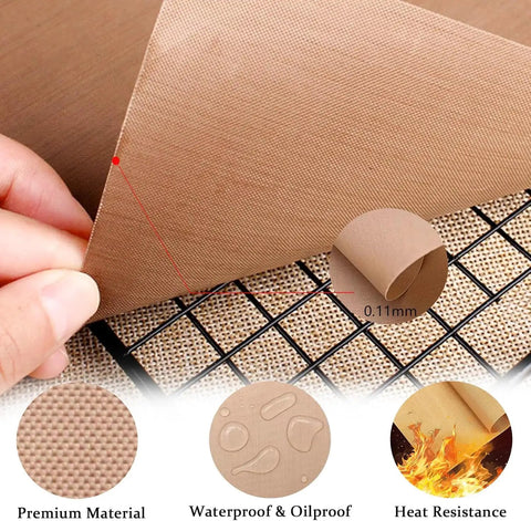 Close-up of 12x16 in Teflon sheet from Sublimation Shirts Tool Kit showcasing texture, thickness, and heat resistance.