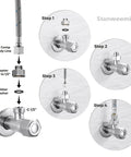 Instructions for installing Heavy Duty Water Line Adapter Four Pack Half Inch Female To Three Eighths Male Reducer Fitting.