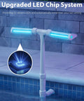 Solar Pool Fountain With Ten Color LED Lights And Four Lighting Modes, Dual Spray Waterfall Sprinkler, 360 Degree Adjustable Flow