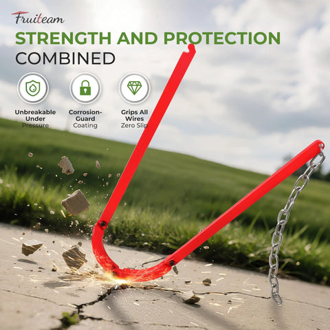 Beefy Heavy Duty Fence Stretcher Fixer And Wire Tightener Tool 7.7 Lbs Handles Up To 6.5mm Wire, red tool breaking pavement