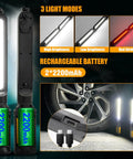 Pro Grade Dual Underhood Work Light With Smart Sensor Control 2400 Lumens LED 4400mAh Rechargeable Magnetic Base And Hooks
