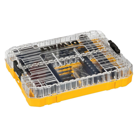 80-Piece Drill Bit And Screwdriver Set With Connectable Storage System, Patented Bit-Bar Design, Clear Lid, Bright Yellow Case