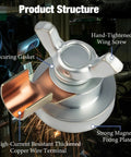Industrial Pro Grade Magnetic Welding Grounding Clamp With Slip Free Hold showing product structure and components