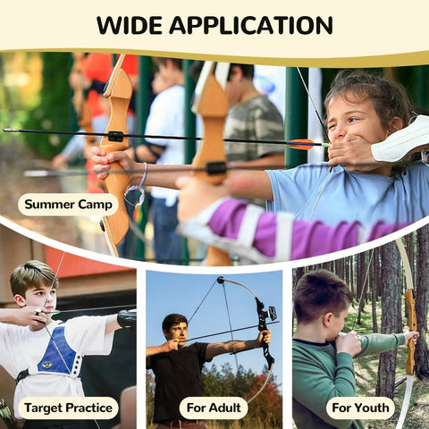 People practicing archery at a summer camp using bows, illustrating Six Sided Self Healing Foam Archery Target With Carry Handle For Easy Arrow Removal Lightweight Backyard Practice Block Built For Recurve Compound And Youth Bows Durable Long Lasting Foam Target usage.