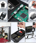 All In One Precision Screwdriver Set With Magnetic Bits And Storage Case, 115 In 1 Tool Kit in use for electronics and repairs.