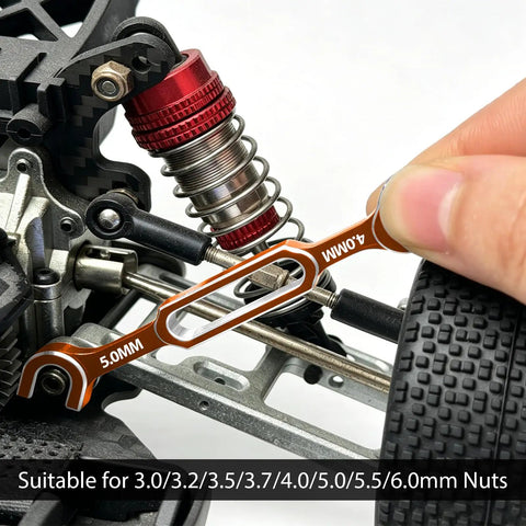 Aluminum RC Wrench Set Multi Size 5.0mm adjusting RC car suspension orange durable lightweight repair tool