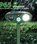 Two Pack Solar Ultrasonic Deer Deterrent With Motion Sensor And Bright LED Strobe For Outdoor Garden Yard Keeps Pests At Bay From Rabbits Raccoons Squirrels Skunks Foxes And Cats Waterproof Weatherproof, IP65