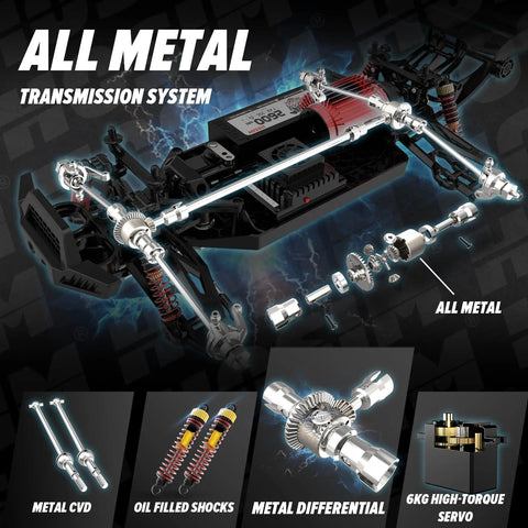 Off Road 1 To 10 Scale RC Car Reaches 68 Km Per Hour Fast Brushless Electric RTR Monster Truck All Metal Transmission System