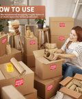 Woman using Eco Friendly Honeycomb Packing Paper Roll 15 Inch By 131 Feet Perforated Cushion Wrap For Moving And Shipping Fragile Items