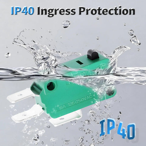 Four Pack KW3-OZ-0 Micro Limit Switches 16A 125VAC/250VAC with IP40 protection in water demonstration