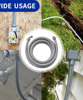 Flexible Liquid Tight PVC Electrical Conduit Kit 1 Inch Diameter, 25 Feet Length, Non Metallic Grey, installed in various outdoor settings