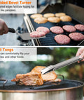 Pro Grade Griddle Accessories Kit With Smash Burger Press Extra Thick Spatula And Turners 38-Piece Flat Top Grill Tools Pack in use