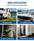 Badass Heavy Duty 2.5 Inch X 20 Foot PVC Dust Collection Hose With Steel Wire Coil Ultra Flexible Clear Air Transfer Tube for RV waste water.