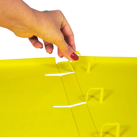Safety Data Sheets Binder With 1 Inch Ring Capacity And 3 Poly Rings Durable Polypropylene SDS Binder being opened by a hand