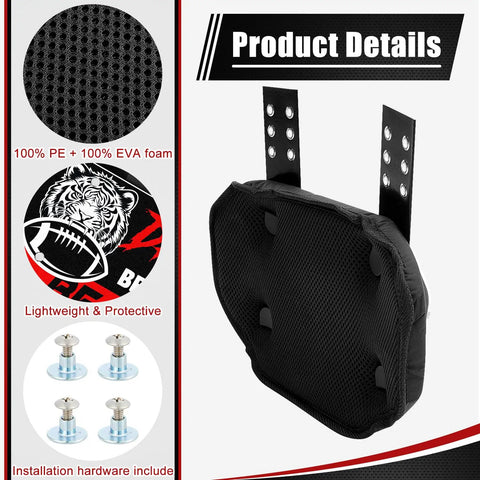 Football Back Plate Lower Back Pads For Players Ventilated Foam Padding And Durable Panels Rear Protector Gear For Youth And Men Tiger Pattern