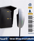 Tough As Nails Ev Charger Protective Cover With Heavy Duty Weatherproof Canopy For Electric Cars And Common Stations Universal Fit mounted on a wall with EV charger