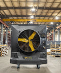 Heavy Duty Portable Swamp Cooler With Killer 36 Inch Fan And 46 Gallon Tank in a warehouse setting.