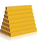 Pro Level 18 Gauge Narrow Crown Staples 7500 Count 1/2 X 1/4 Inch stacked gold galvanized fasteners for pneumatic and electric staplers.