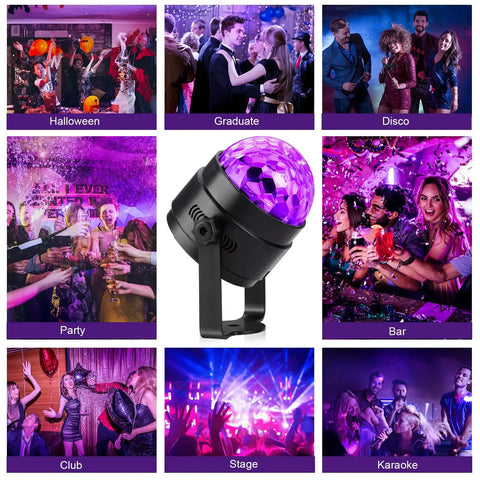 UV Black Lights For Lit Glow Party, 6W LED Disco Ball Strobe Lights with remote in party scenes and dark room atmosphere